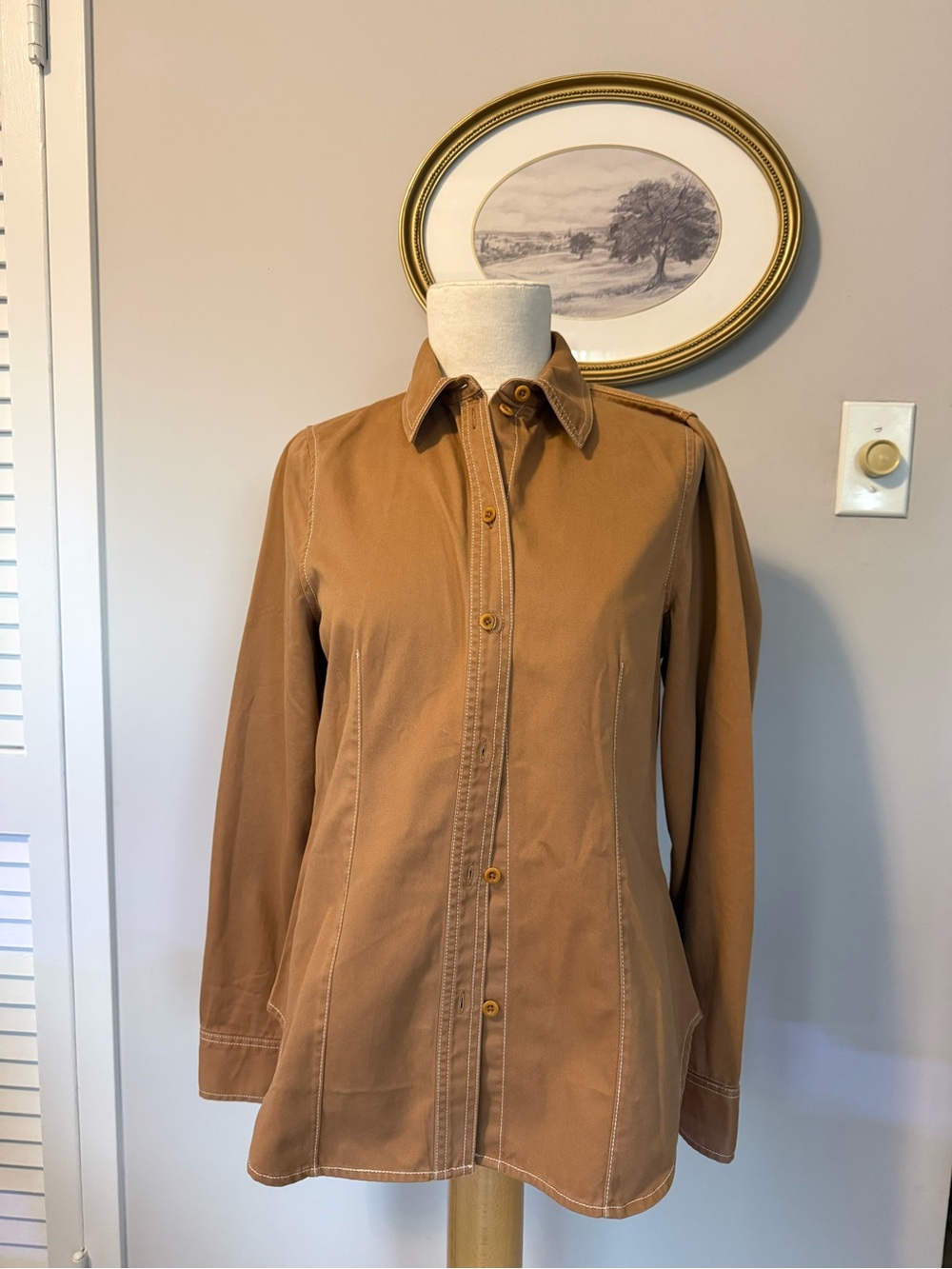Madewell NWT Darted Chino Button Up Contrast Stitch Shirt 6
